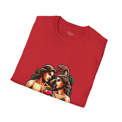 Adam and Eve next to the sin T-Shirt | Unisex Softstyle - Biblical Prints
