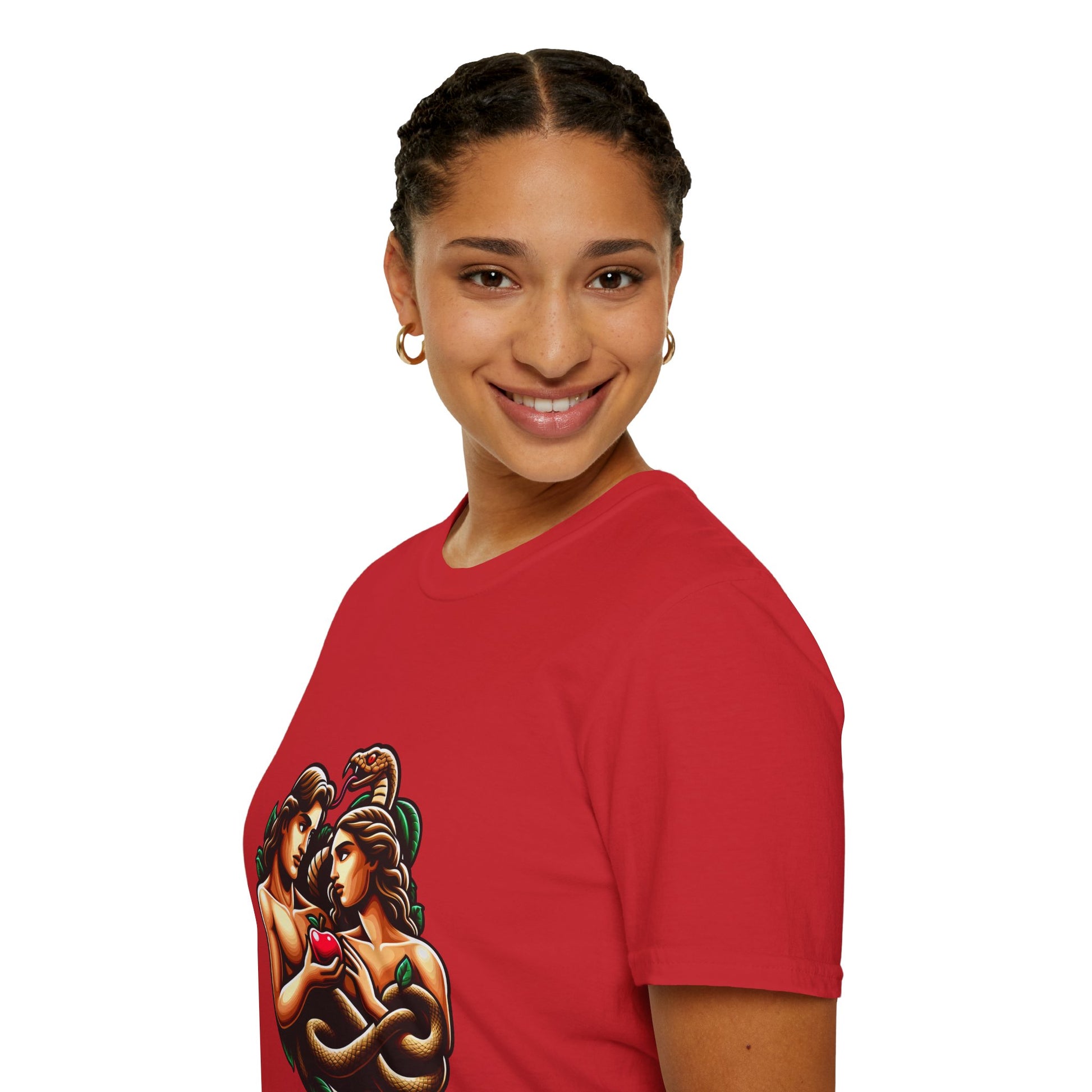 Adam and Eve next to the sin T-Shirt | Unisex Softstyle - Biblical Prints