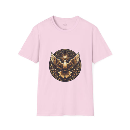 Holy Spirit Golden Dove T-Shirt | Unisex Softstyle - Biblical Prints